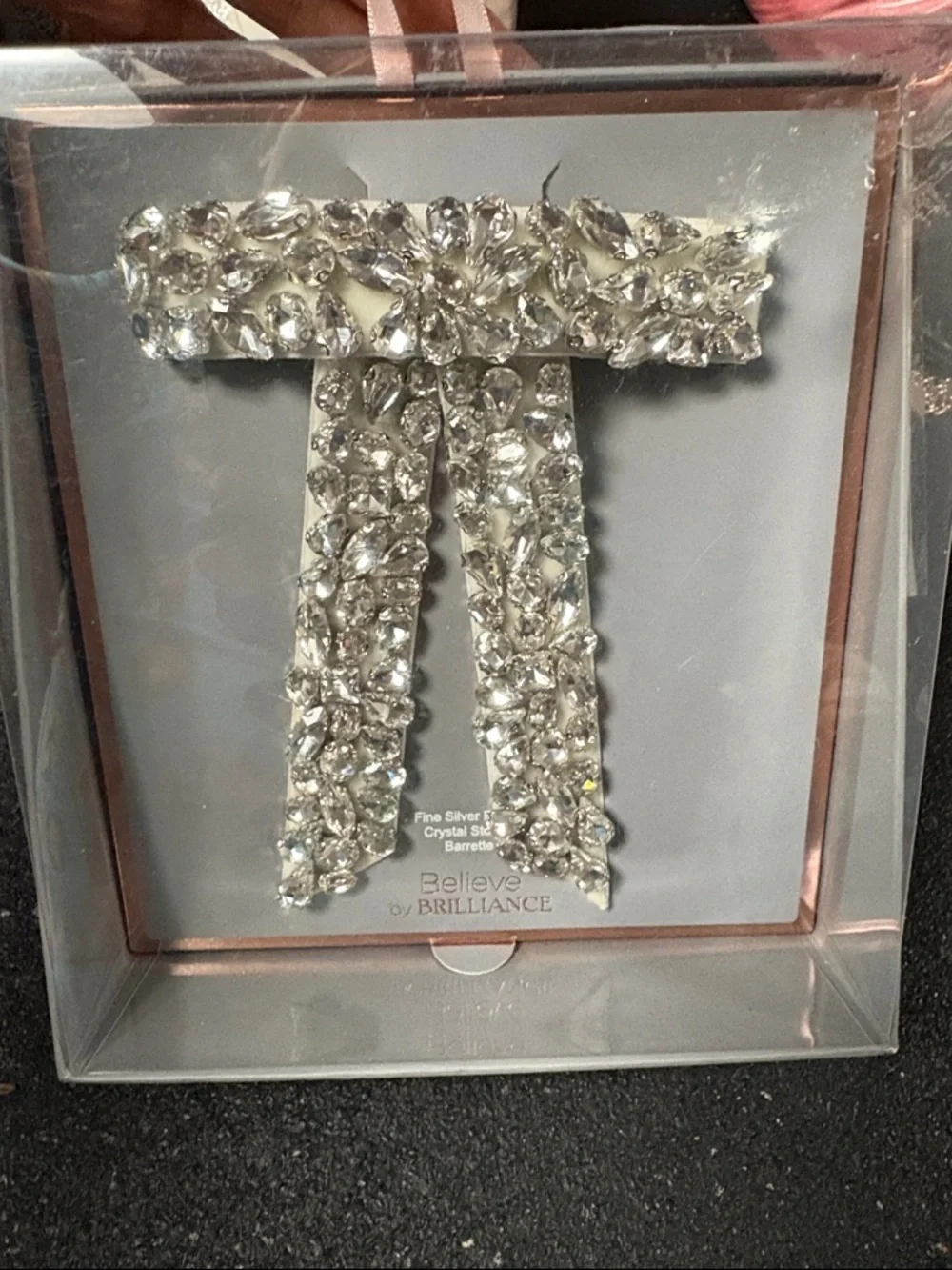 Believe by Brilliance Silver Crystal Barrette Hair Clip
